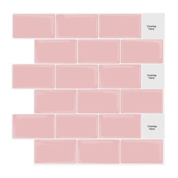 Cheap goods from china adhesive vinyl 3D pink peel and stick mosaic vinyl backsplash sticker tiles