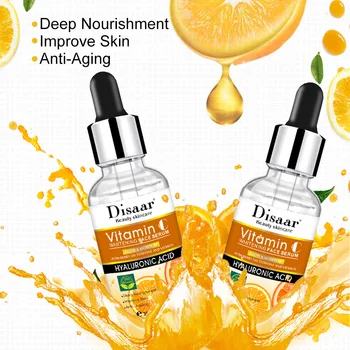 Dissar Skincare VC Organic 30ml Facial Serum Natural Vitamin C Serum Hyaluronic Acid for Whitening Moisturizing Targeted Ageing