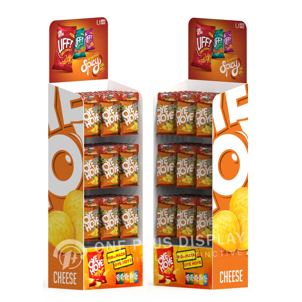 Custom Promotion Snickers Chocolates Food  Cardboard Display Stand Foldable Snack Cardboard Food Display Stands  for Cat Food