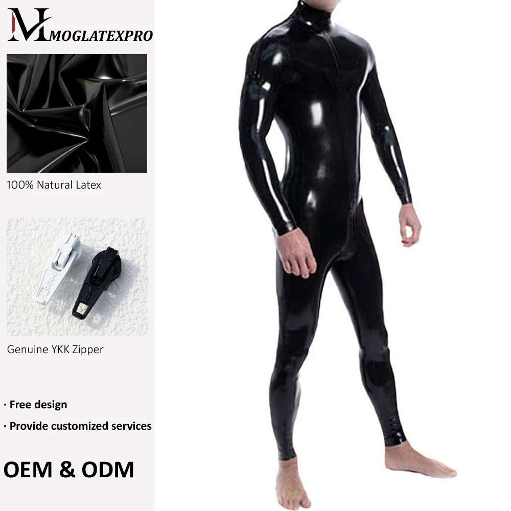 Sexy Black Coverall Bodysuit Adult Latex Catsuit for Men and Women Unisex  Latex Suit Bodysuit Fetish Rubber Costumes