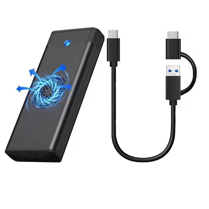 Встроенный в заводских условиях вентилятор охлаждения рассеивает M.2 USB 3.1 для мобильного жесткого диска NVME/NGFF 2 1 двухп