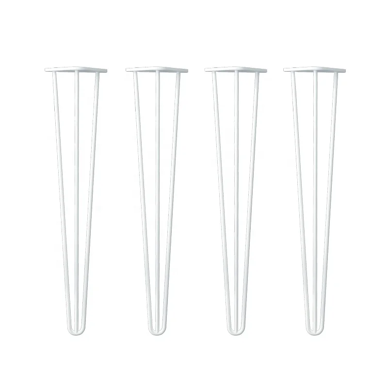 Factory Cheap Price 34 Inch 3 Rod Industrial Iron Metal Hairpin Table Legs  Desk Dining Legs Hair Pin Legs