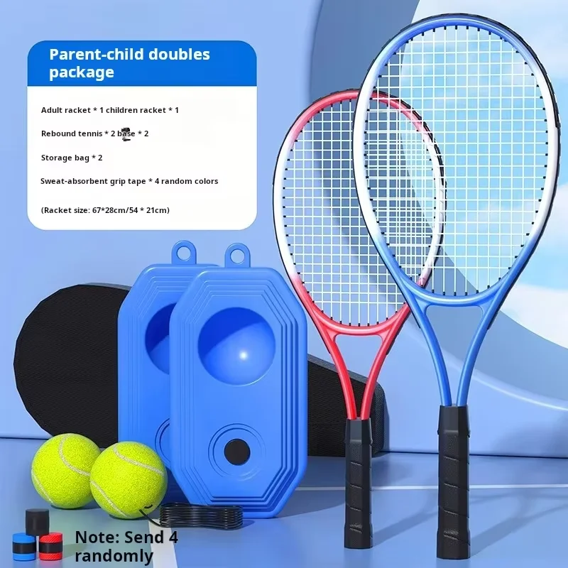 Professional Single String Tennis Racket High Elastic Fixed Rebound Trainer Convenient Self-Playing Gadget for Adults