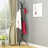 Iron coat rack with 9 hooks, black