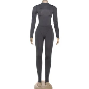 Dropshipping New Arrivals 2026 Women Wholesale Long Sleeve Two Piece Romper and Pants Set