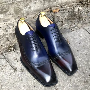 Men's Goodyear Welted Handmade Calf Leather Shoes Classic Derby Light Brown Breathable Dress Wedding Shoes