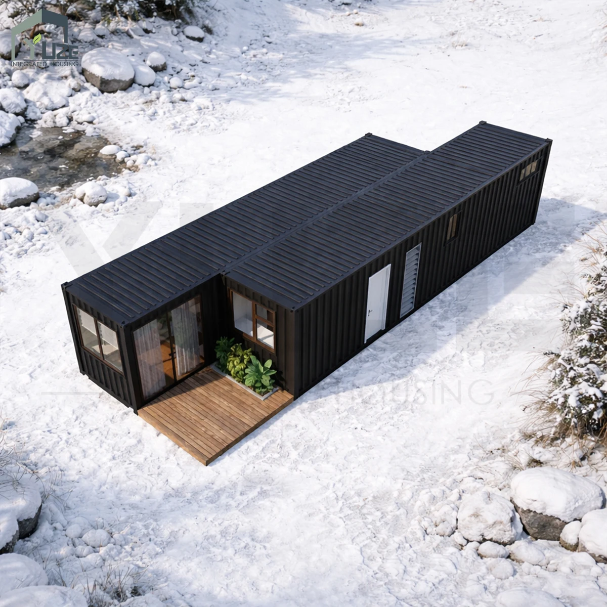 Modern Design Large Size Dual 40FT Prefab 2 Bedroom Residential Modular Container House for Living