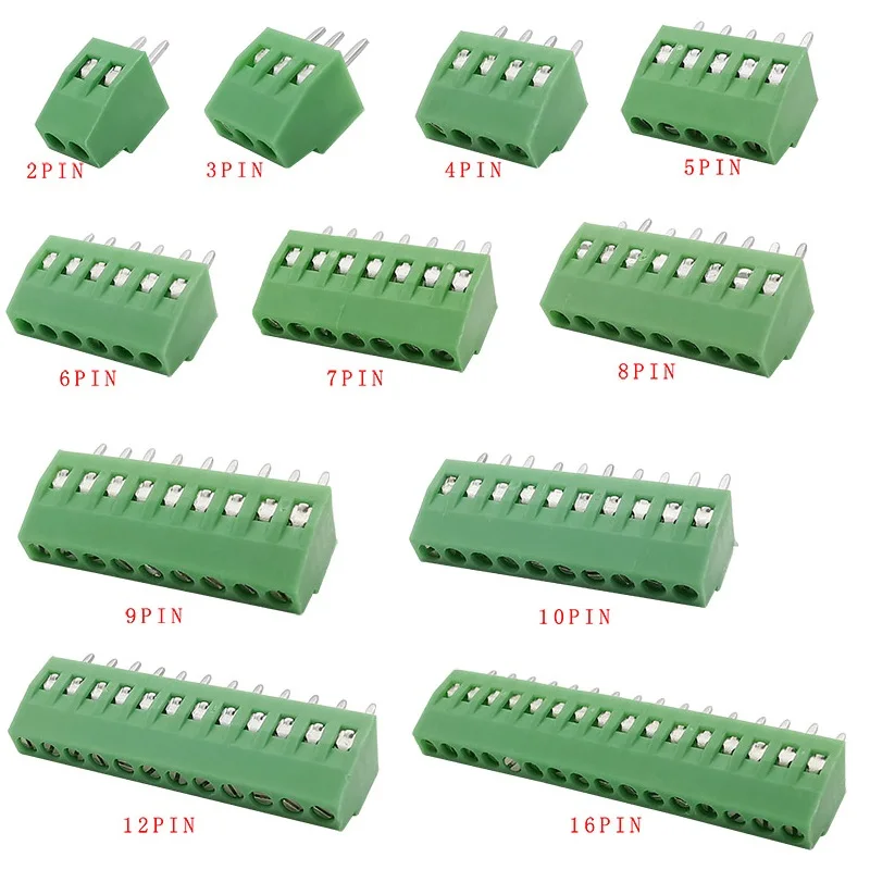 100-Pack 3.5mm Pitch 2-Pin PCB Screw Terminal Blocks – Straight & Reliable