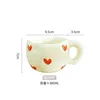 Cream heart-hand pinch mug - 301-400ml