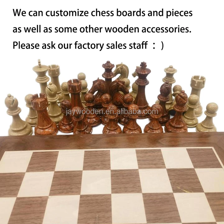 Factory Suppliers Pawn Custom Chess Pieces Portable Different Dimensions of Wooden Chess Board Table Games Set
