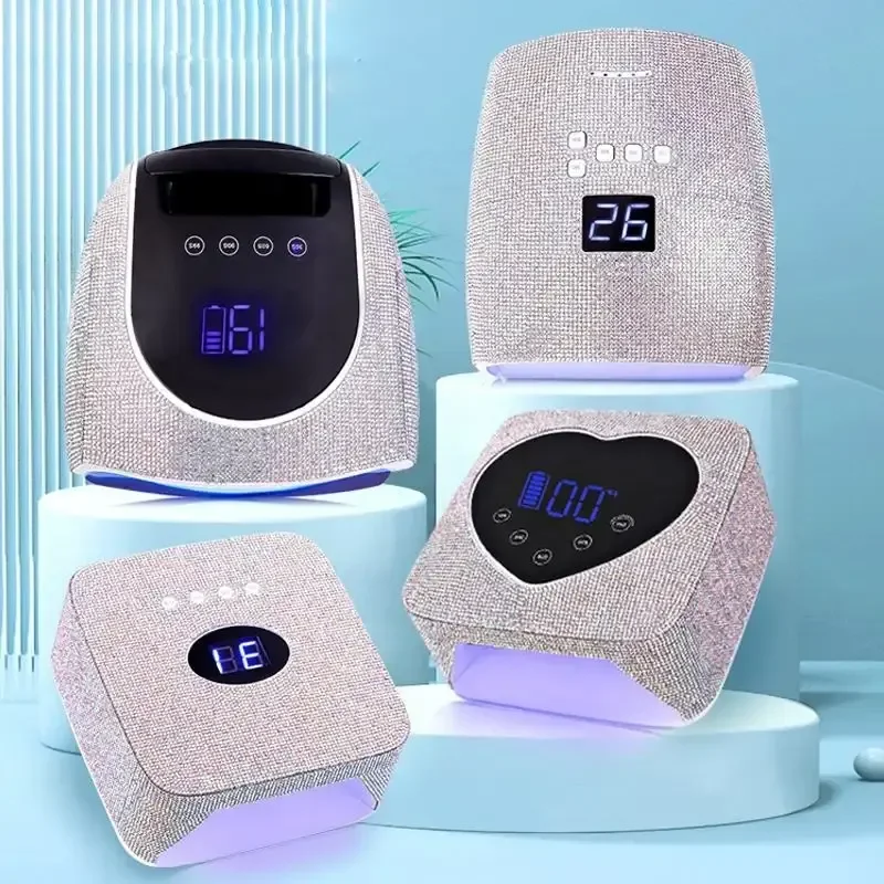 ダイヤモンド72wハート型タッチスクリーン充電式UV LEDネイルランプ