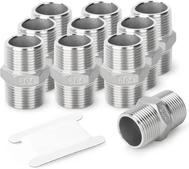 Cast 304 Stainless Steel Hex Nipple, Pipe Fitting  Male xMale
