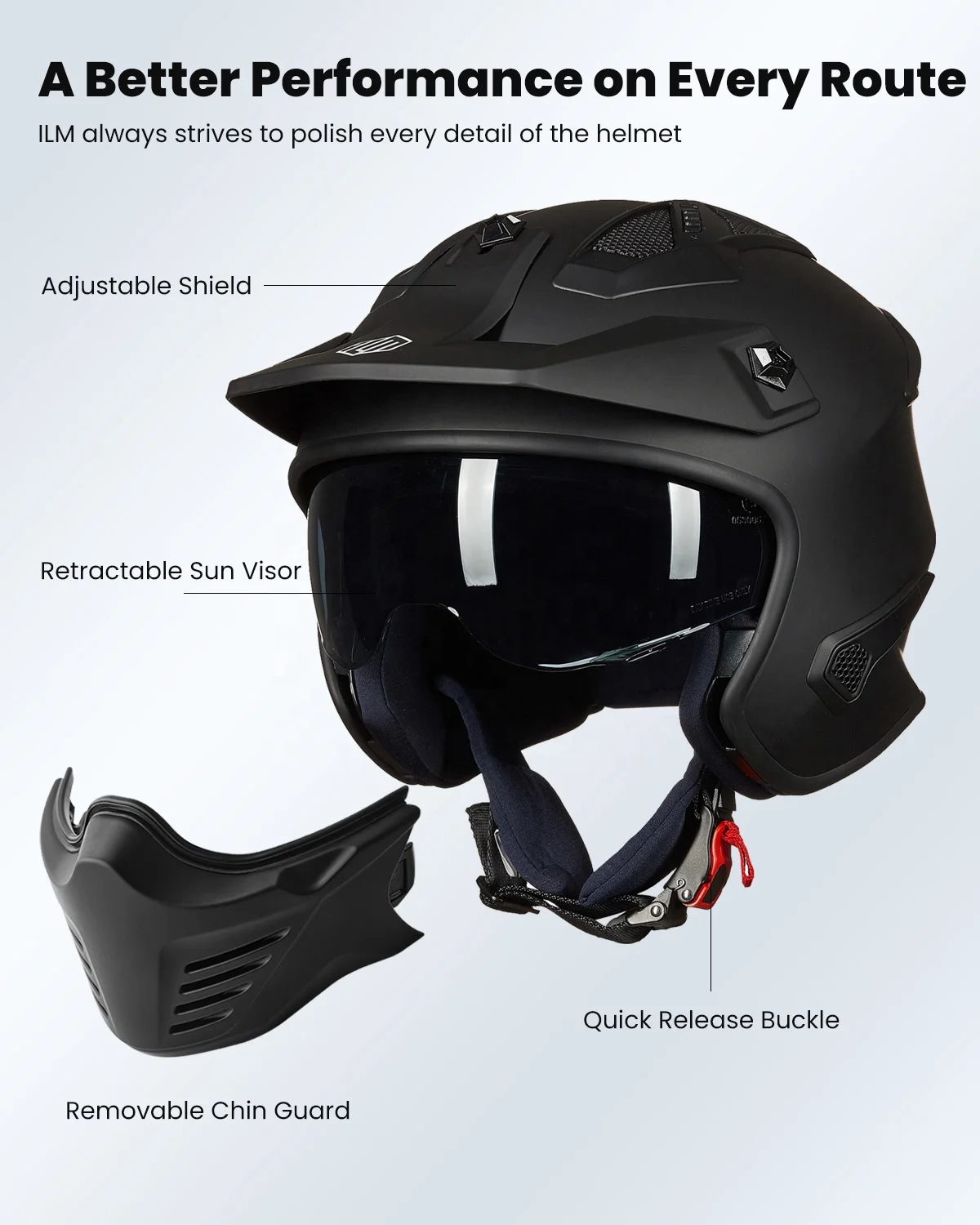 DOT Approved ILM 726X Helmet Durable Safe Motorcycle Gear