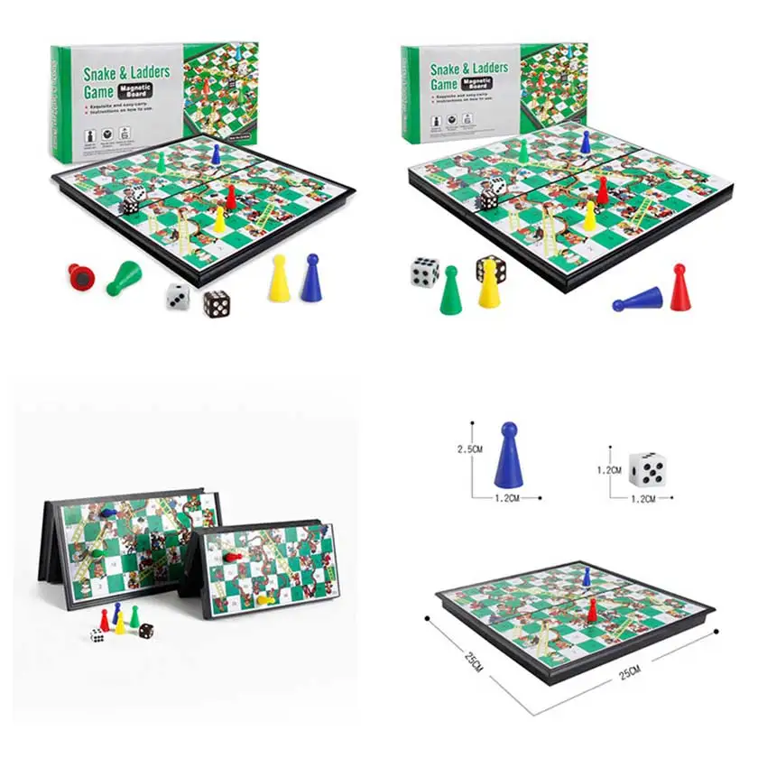 50 Sets Portable Snake And Ladder Board Game Set Flight Chess