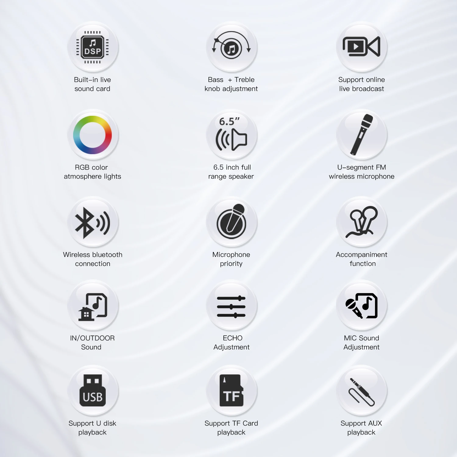 High Quality 50w Karaoke Bluetooth Speaker Powered Dj Sound Box Ktv