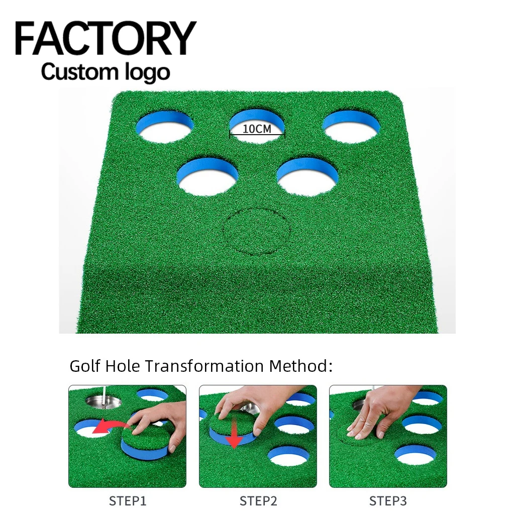 GL022 Two-Way 12 Holes Portable Mini Golf Courses High Quality Artificial Turf Putting Green for Training