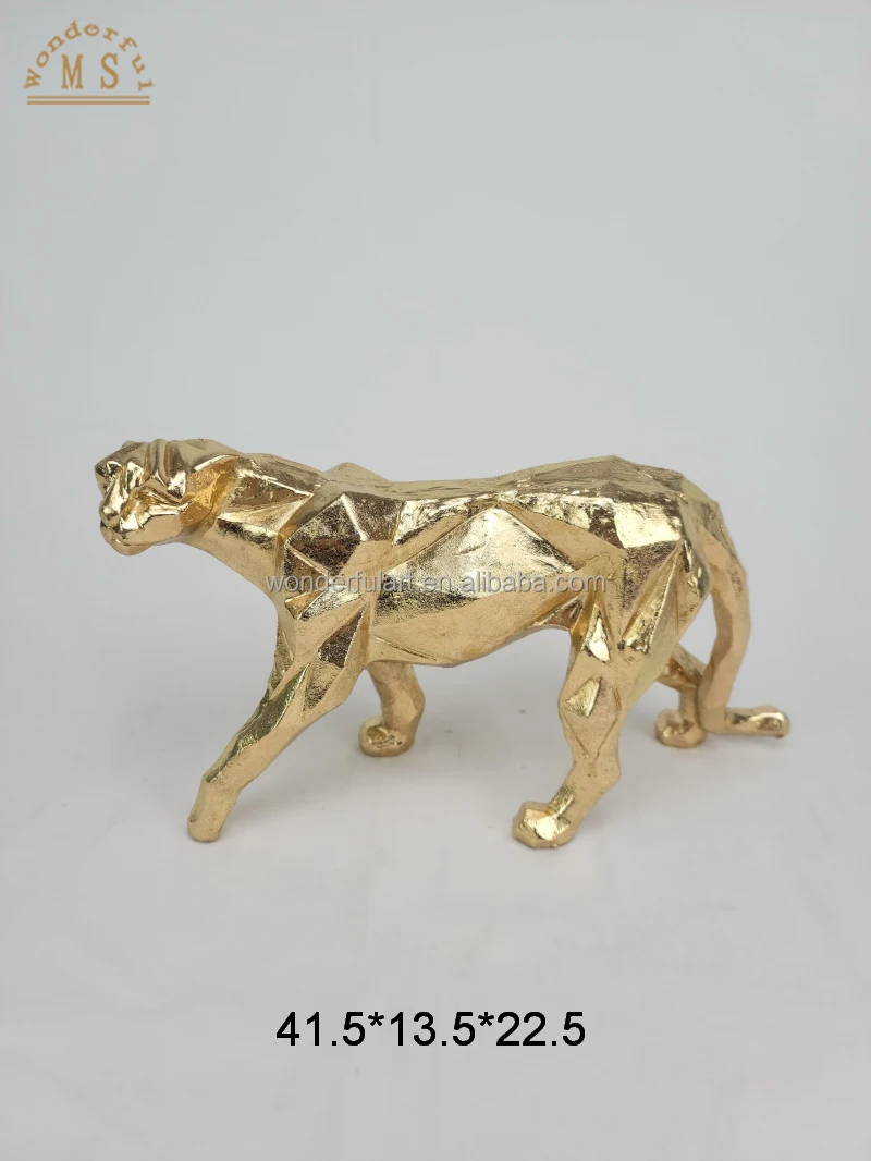 Christmas Gold Color Resin Animal Statue Unique Elephant Chimpanzee Shaped Homedecor Art Crafts for Home Office Hotel and Room