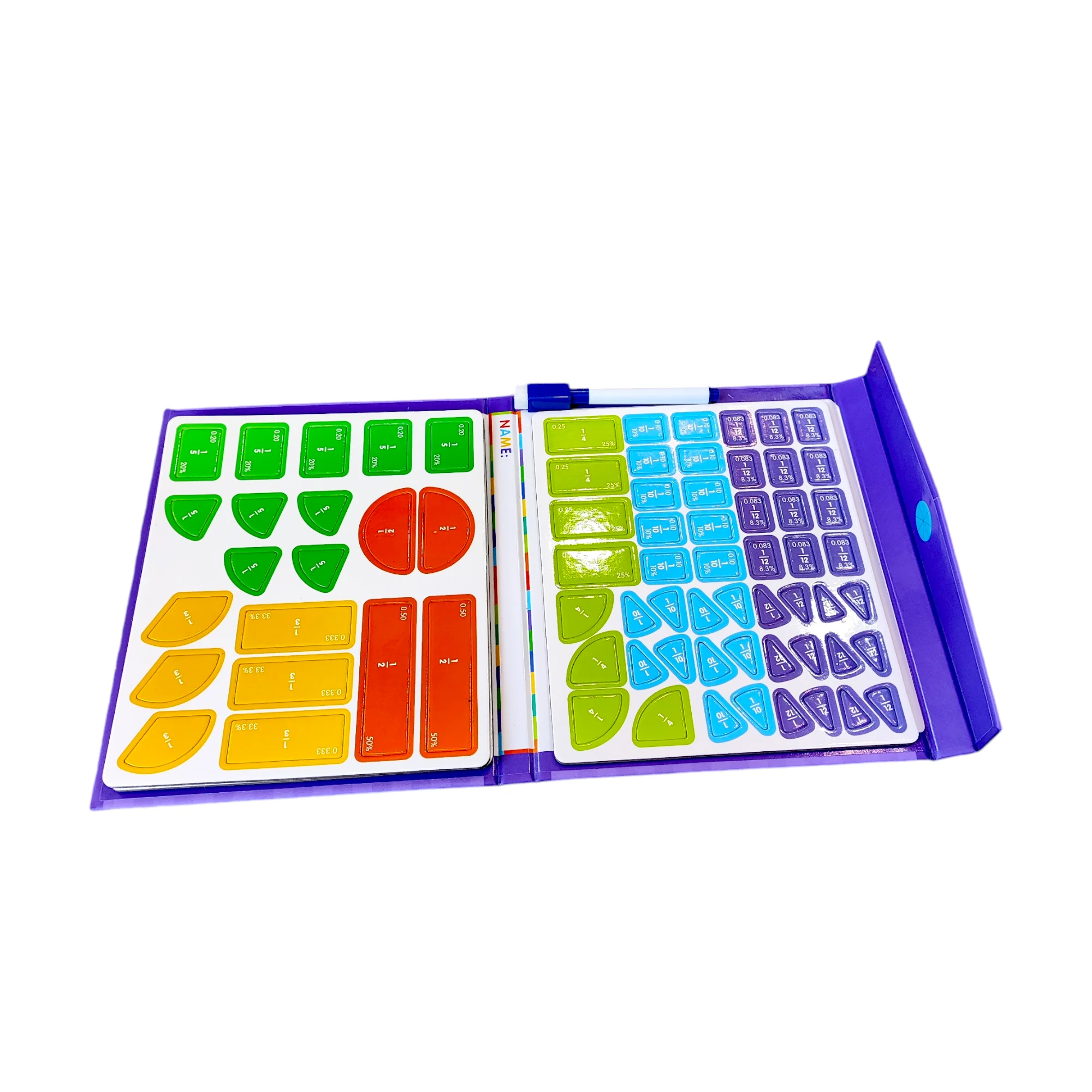 Fraction Tiles & Fraction Circles Activity Set Math Manipulatives for Elementary School