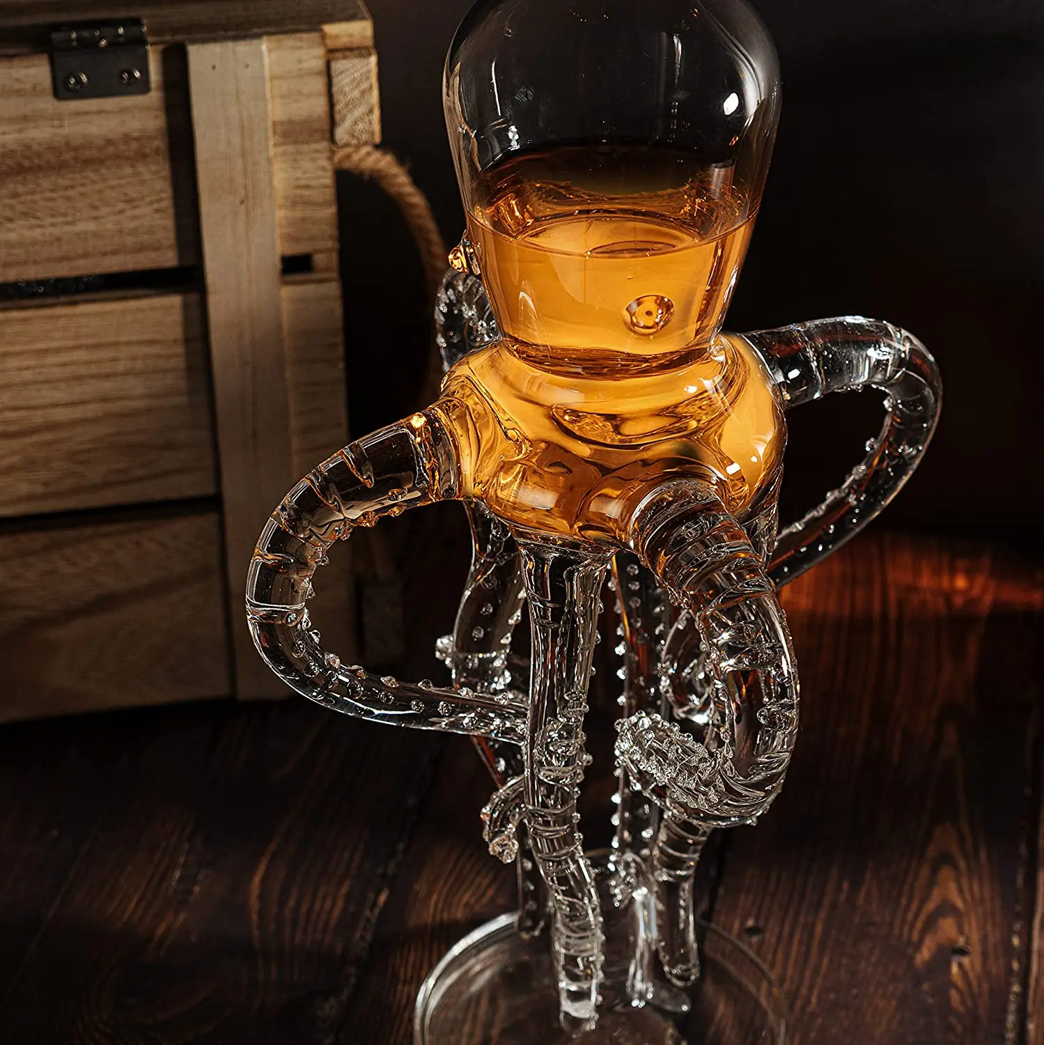 Tall Octopus Whiskey And Wine Decanter 500ml 16.5" H By The Wine Savant