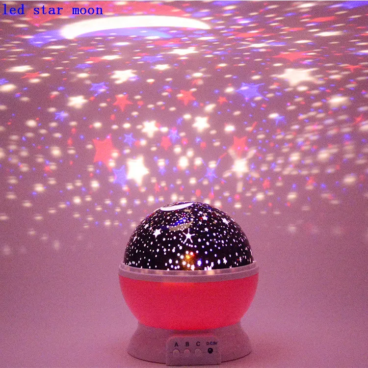 Romantic Dream Rotating Projection Lamp USB LED Night Light Sky Moon Star Master Projector for Kids Baby Sleep Lighting