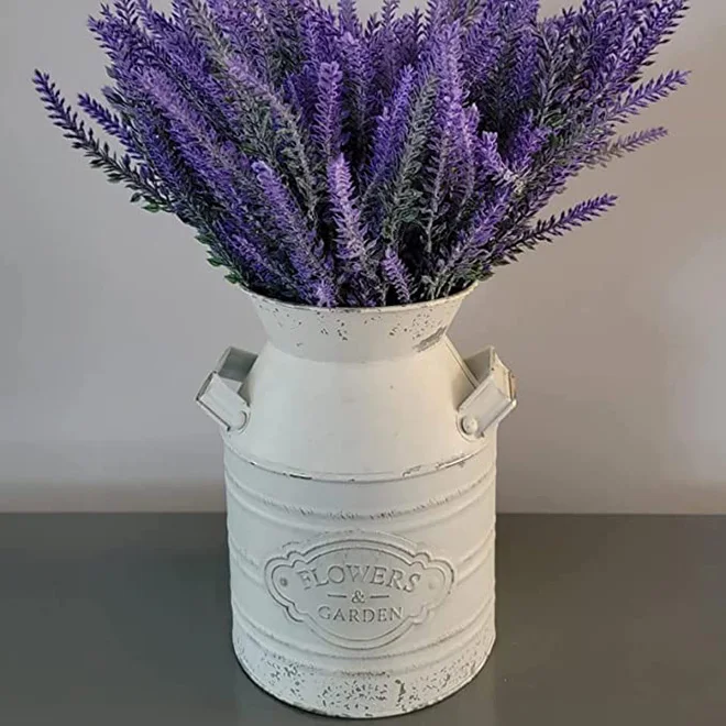 Vaso Vintage In Lamiera Zincata - Design A Cuore Con Manico Corda, 11x23.5cm, Stile Shabby Chic - Foto 4