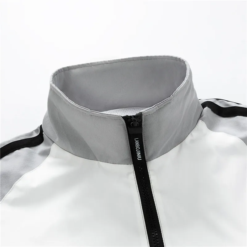 Men's Autumn Outdoor Zipper Up Windbreaker Custom Patchwork Sport Casual Mens Trench Jacket_voghion.com