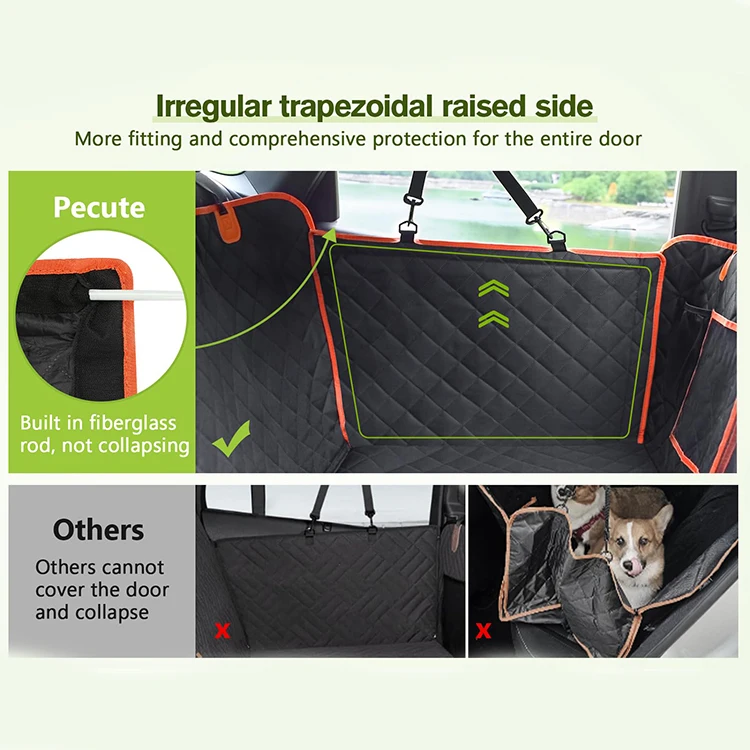 Qqgift Custom Back Seat Extender For Dogs Car Seat Cover With Hard