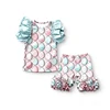 Pink Easter Egg Ruffle Sleeve Short Set