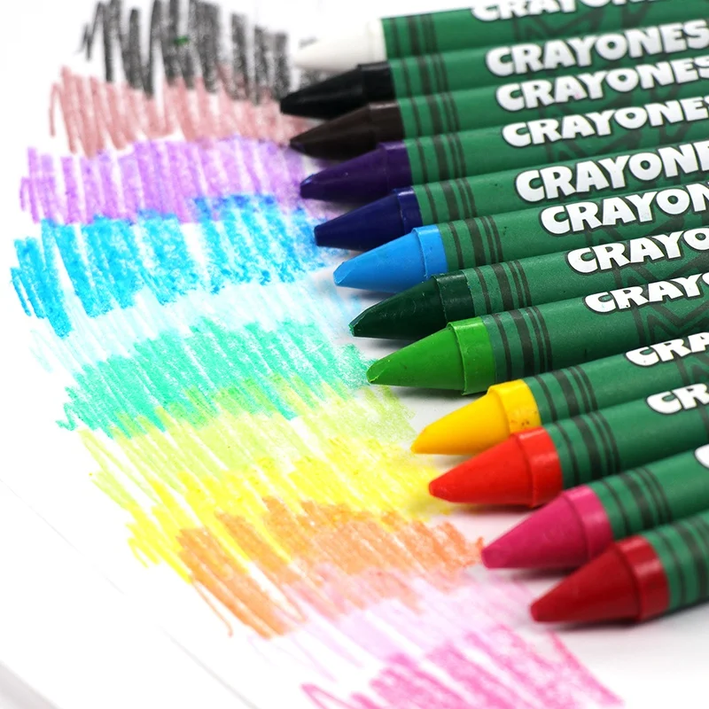 12 Wax Crayons Assorted Color For Toddlers And Kids Drawing Art Jumbo