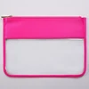 Bolsa plana transparente rosa intenso