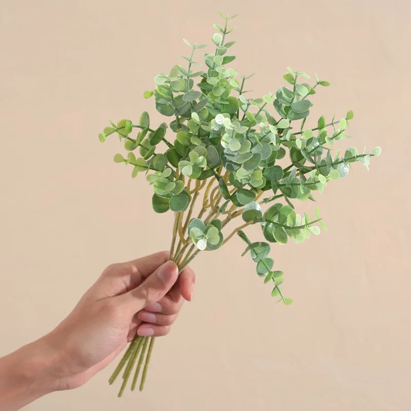 Simulated Green Plants Plastic Artificial Bushes Grass Eucalyptus