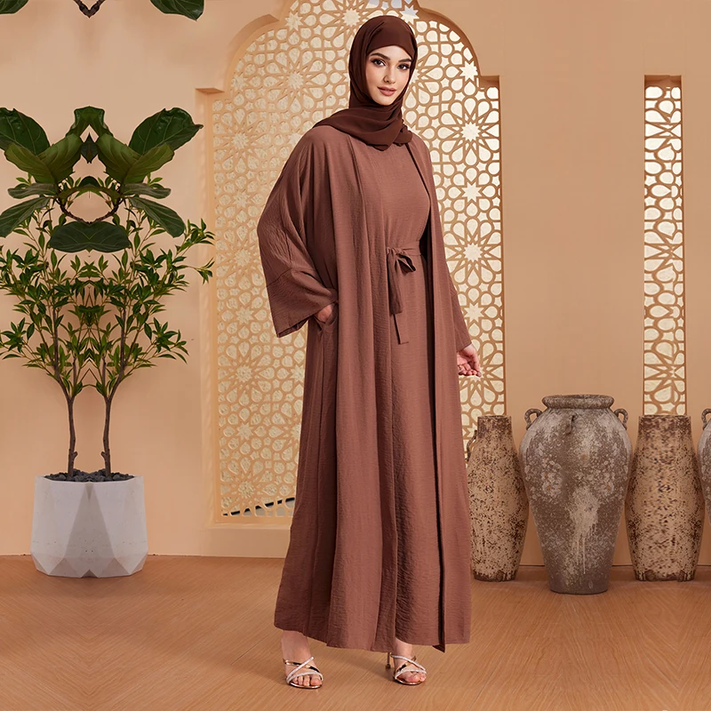 ハビブ・イスラム服 控えめなツーピースカジュアルアバヤセット 卸売 