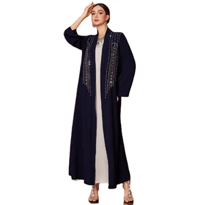 Wholesale Cardigan Jacket Robe Middle Eastern Women Muslim Long Sleeve Diamond Dress