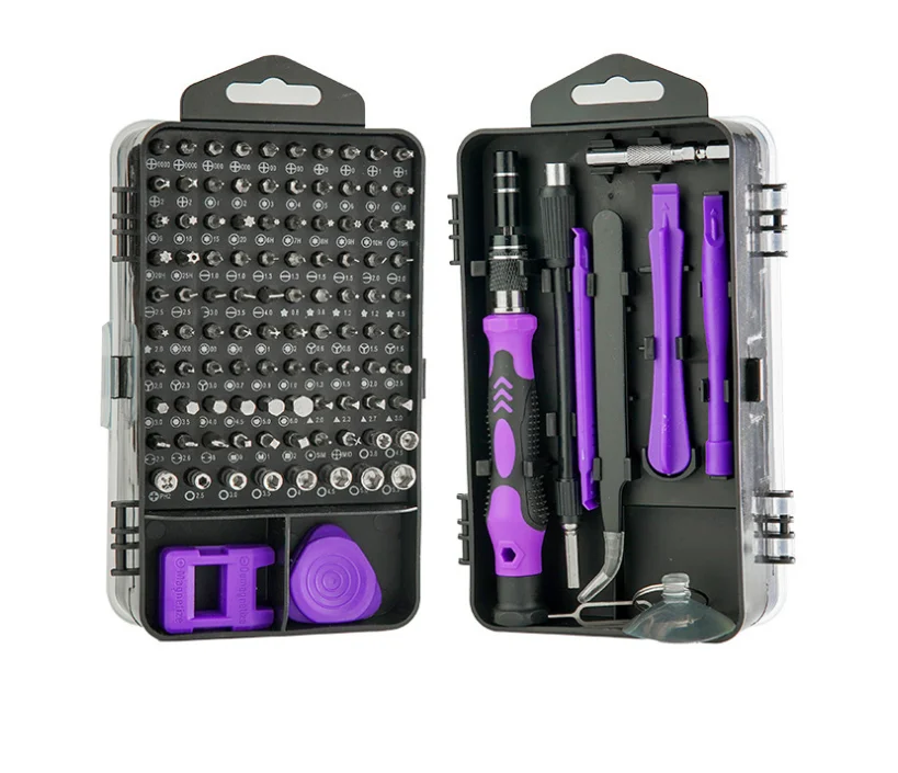 Multifunctional Screwdriver Set Mini Precision Screwdriver 115 in 1 Plastic DIY OEM Plastic Case ZINC Mini Plastic Tool Box HEX