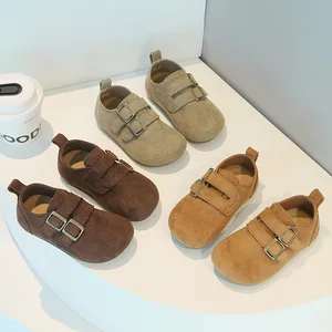 2026 Spring Autumn Retro Style Soft-Soled Loafers for Boys Girls New Fashion for Birkenstock Shoes Small Leather Slip-On for