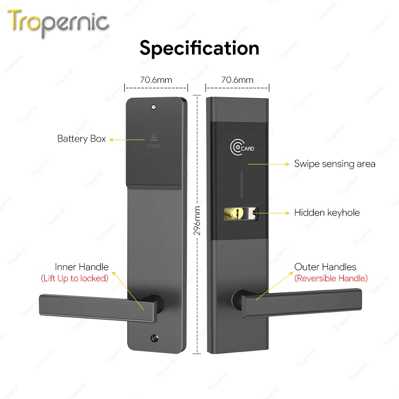 Intelligence Key Card Safe System Stainless Steel Electronic Rfid Room Security Door Smart Hotel Locks