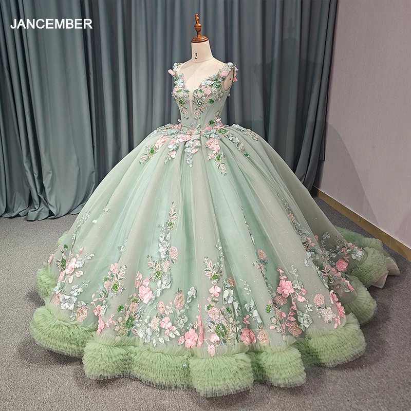 Grass Green Tulle Lace Appliques Prom Dress - Elegant & Stylish Grass Green Tulle Lace Appliques Prom Dress - Elegant & Stylish