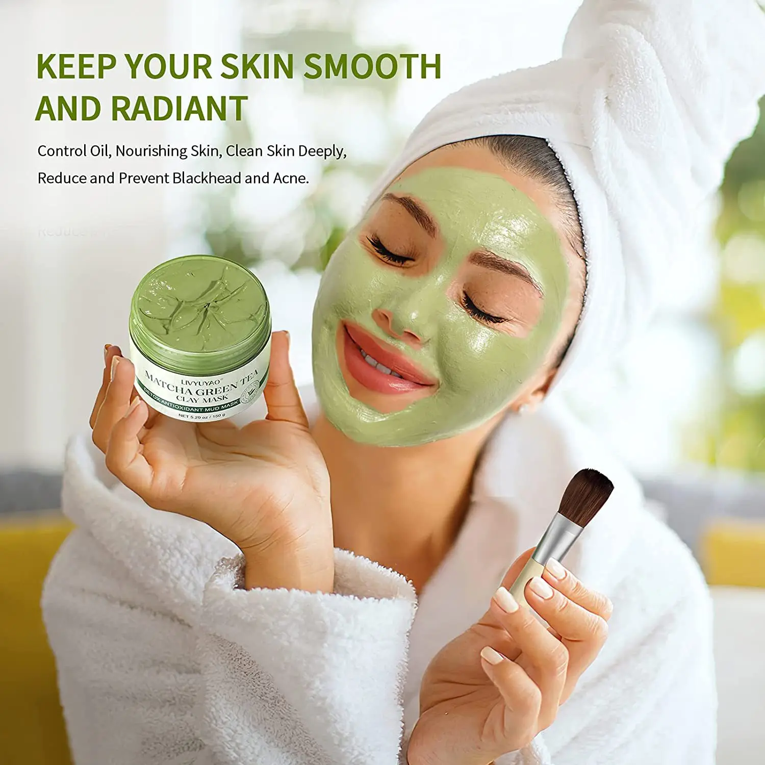 chinese cbd clay mask plastic free green tea extra clean face