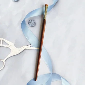 Single Beveled Brow Brush Knife Edge Eyeliner Brush Detail Soft Bristle Brush