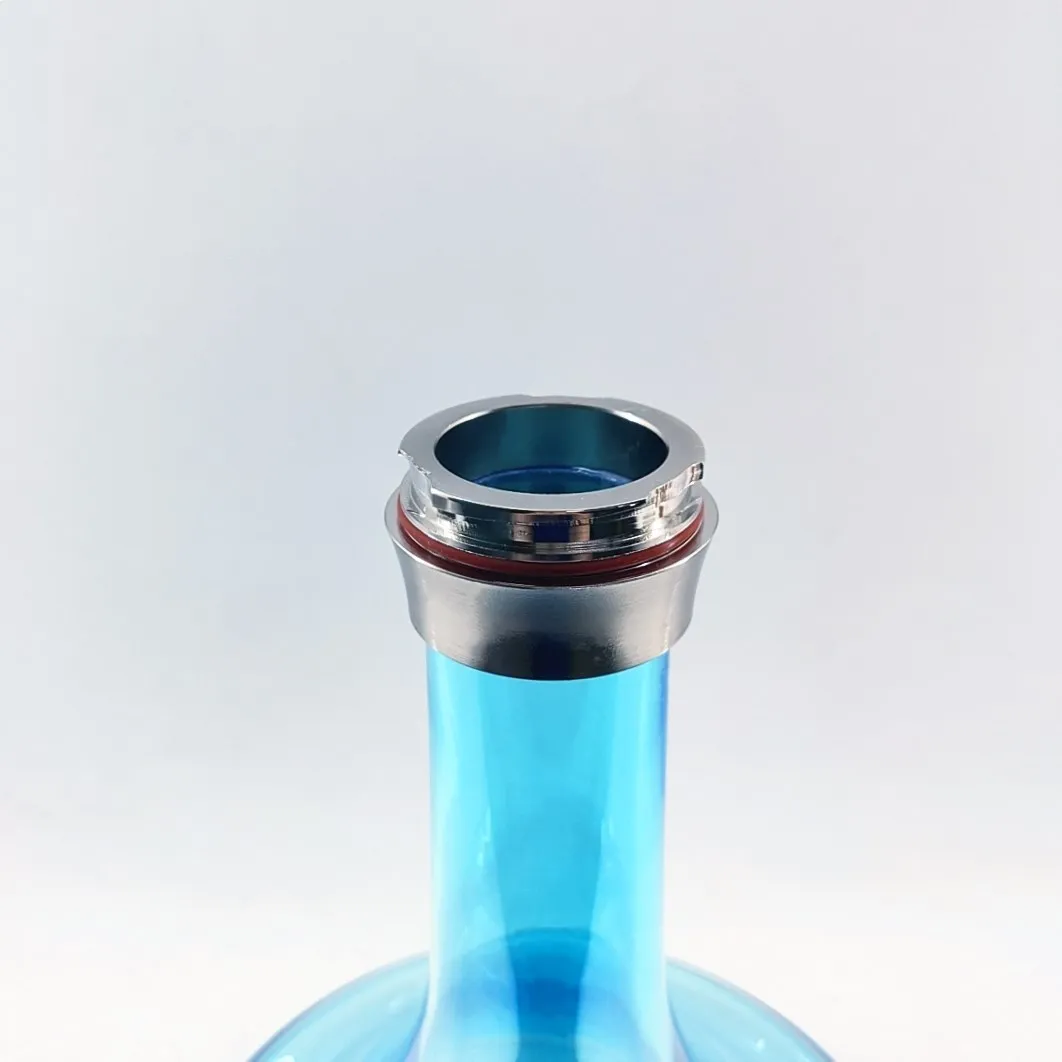 Ready to Ship Hookah Shisha  with 4 Hose 62CM Height Chicha Set of Click System with Handmade Hookah Blue Glass