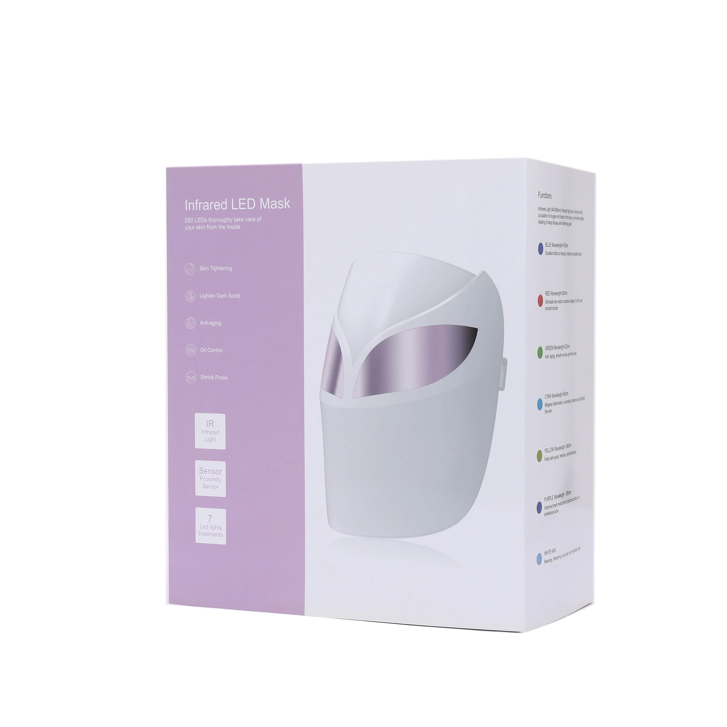 Voice Control 510k Approved Led Face Mask 9 Color Beauty Facemask Gold Red Light 630nm Mask