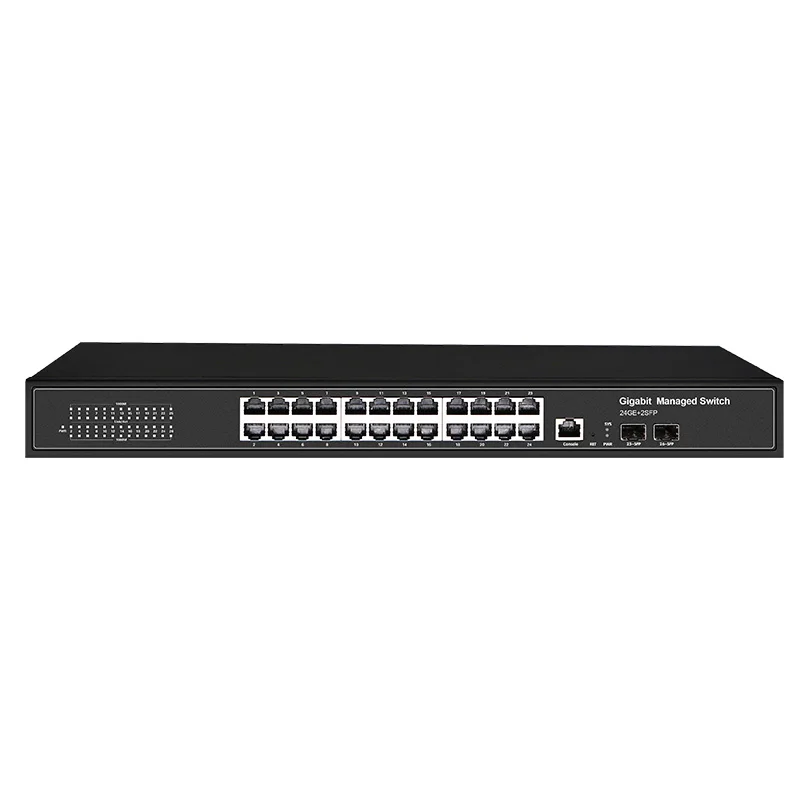 Gigabit 24 PoE 2 SFP Vláknové porty Managed Ethernet Switch vrstva 2 Podpora Qos VLAN STP