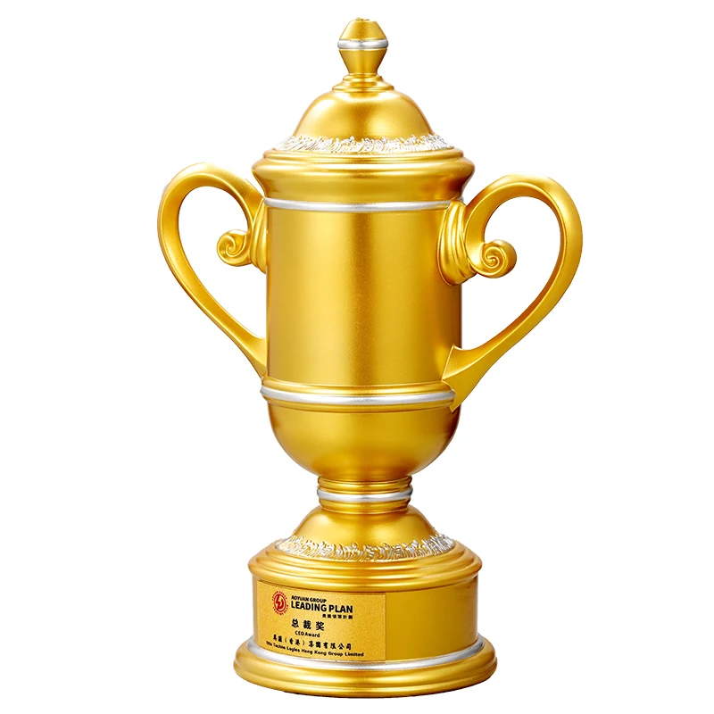 Customizable Gold Silver Bronze Champion Cup Resin Trophy for Sports Competitions and Academic Trophy Souvenir Gifts