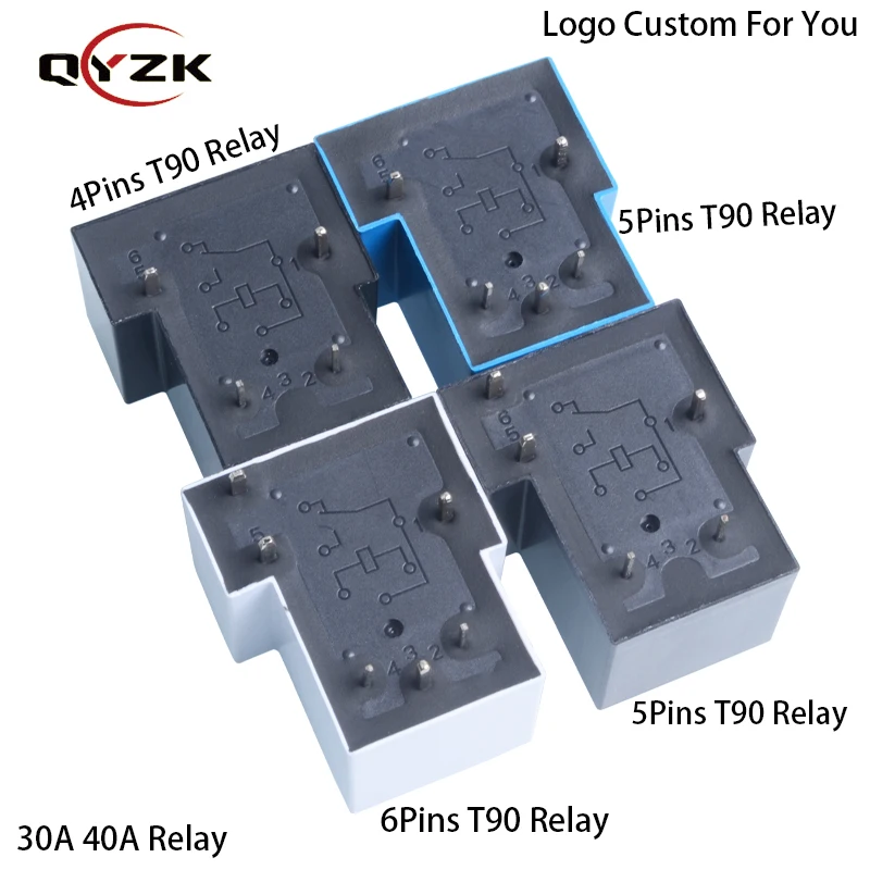 30a 40a Electromechanical Normally Open Mini 3 Volt 5V 6 Volt 24Vdc 48V Dc T90 Pcb 4 Pin 5 Pin 6 Pin Power Electric 12V Relay