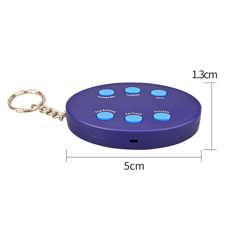 Popular Custom Logo UV Colorful Sound Effect Keychain 6 Buttons Silk Screen Printing Promotional Gifts Customized Voice Keychain