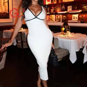 GX11504 Fashion 2026 Summer Women Clothes Boutique Street Wear Sleeveless V-neck Maxi Dresses Elegant Causal Long Dress