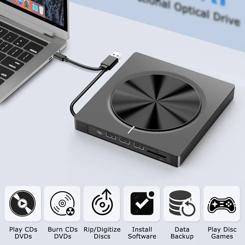 External USB3.0/Type C DVD-RW optical disc portable optical drive DVD rom burner dvd drive