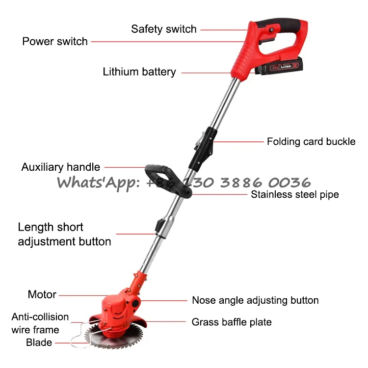 850w High Power Lawn Edge Cutter Portable Wireless Garden Weed Cutter