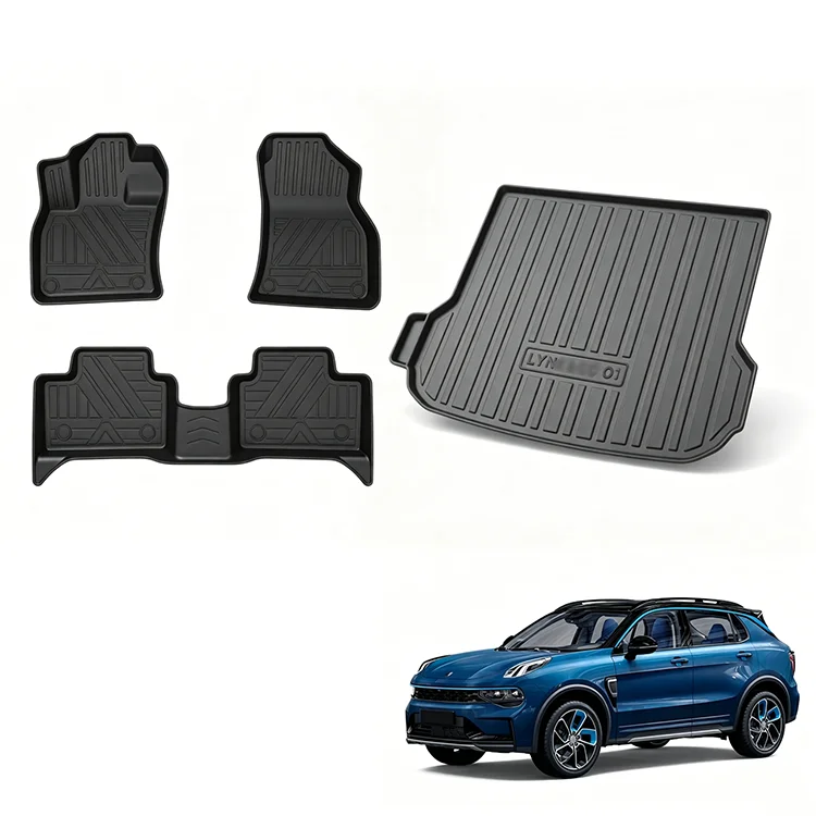 Tapete para Carro Maremlyn para Lynk & Co 01, Tapetes de Piso em TPE e Forro para Bagageiro com Protetor de Banco Traseiro, Acessórios para Carros Elétricos (EV)