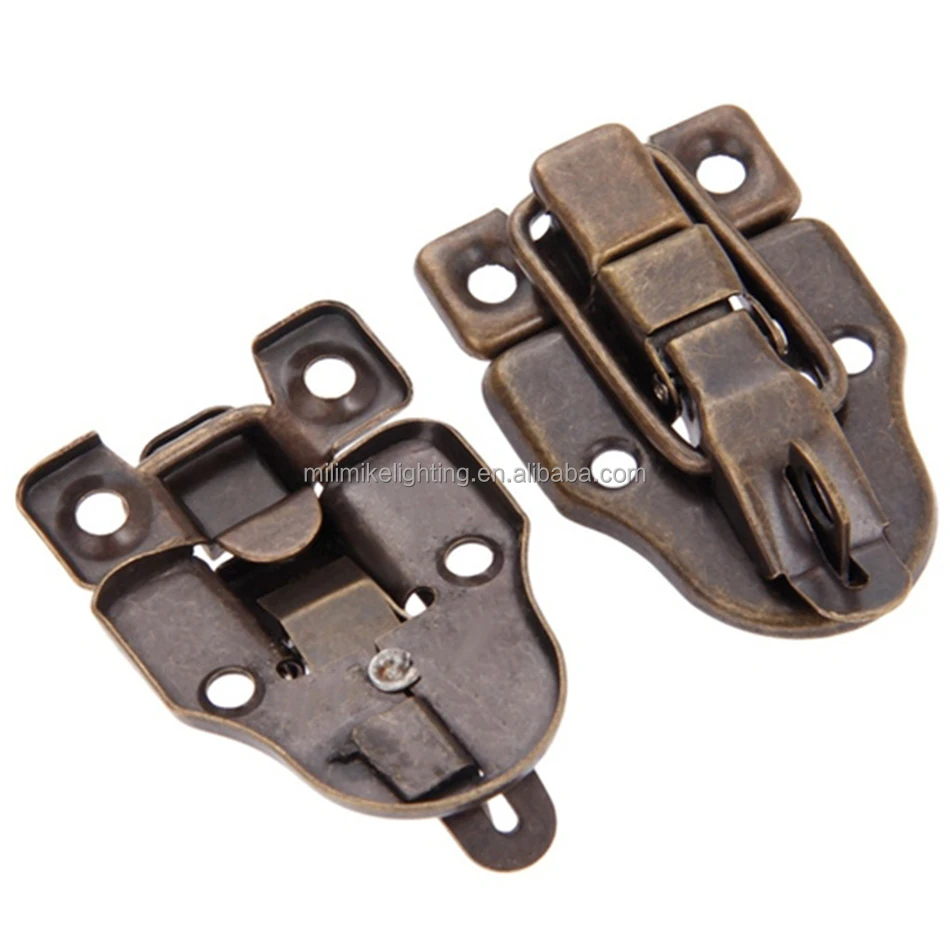 Bronze Color Metal Lock Latch for Old Stylish Wooden Jewelry Box Toolbox Hasp Latch Wooden Case Box Buckle Spring Toggle Latch